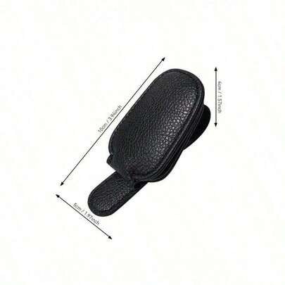 1Pc Universal Car Sun Visor Glasses Clip, PU Material, Auto Eyeglasses Holder, Vehicle Interior Accessories, Eyewear Storage Bracket Sun Travel Cool Suitable For Self-Driving Travel, Vacation, Back To School, Weekend Camping, And Can Also Be Given As A Gift To Mother, Girlfriend, Boyfriend, Father, A Perfect Gift Travel Essentials Travel Accessories Travel Bag Vacation Holiday School Stuff Glasses Case Sunglasses Women CGDG