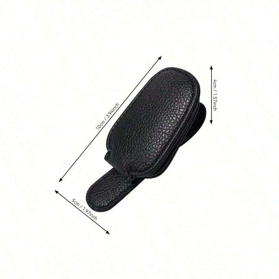 1Pc Universal Car Sun Visor Glasses Clip, PU Material, Auto Eyeglasses Holder, Vehicle Interior Accessories, Eyewear Storage Bracket Sun Travel Cool Suitable For Self-Driving Travel, Vacation, Back To School, Weekend Camping, And Can Also Be Given As A Gift To Mother, Girlfriend, Boyfriend, Father, A Perfect Gift Travel Essentials Travel Accessories Travel Bag Vacation Holiday School Stuff Glasses Case Sunglasses Women CGDG - Màu be - Xem 1