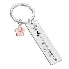 女士闺蜜钥匙扣，休闲优雅锌合金钥匙圈，可爱街头风，适合生日、圣诞节、友情礼物 - 彩色 - 查看 10