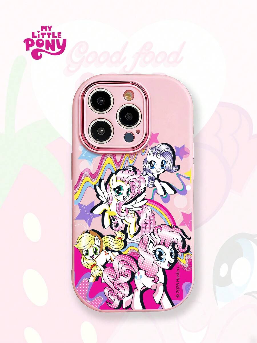 MY LITTLE PONY 官方授权小马宝莉奢华粉色小马图案可爱防震手机壳，兼容 16/16 Pro/16 Plus/16 Pro Max、17/17 Pro/17 Pro Max、15/15 Pro/15 Plus/15 Pro Max、14/14 Plus/14 Pro Max、13/13 Pro/13 Pro Max、12/11/X/XR/XS Max，圣诞节必备可爱智能手机保护套 - 粉色 - 查看 1