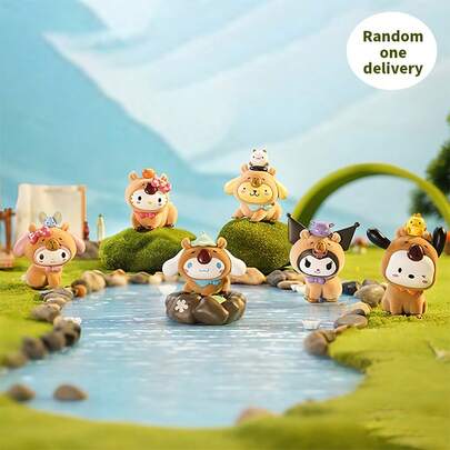 Miniso Sanrio Hippo Series (Hello Kitty/Kuromi/My Melody) Building Block Blind Box - Made Of Quality Plastic Material + Cute Casual Design, With Mini Decorative Details, Desktop Decor/Building Blocks/Blind Box Collection (1 Piece Randomly Shipped)