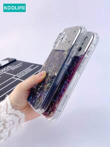 Koolife 1 件装渐变亮片仿石纹理手机壳，大窗口全镶钻 TPU 材质，凸起镜头保护，时尚 INS 风格，兼容 17/17 Pro/17 Pro Max - 黑色 - 查看 6