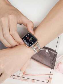 Huastonband 適用於 44mm/38mm/40mm/41mm/42mm/45mm/46mm/49mm，經典五幣設計銀色與玫瑰金不鏽鋼手錶錶帶，易拆卸快拆設計不鏽鋼手錶錶帶附拆卸工具，兼容 配件，兼容 錶帶 S11/S10/S9/S8/S7/S6/S5/S4/SE Ultra，適合商務場合、派對、節日禮物，男女通用配件 - 銀間玫瑰金 - 查看 8
