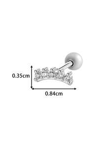 Toppiercing 1件极简主义铜锆石蝴蝶皇冠不锈钢耳骨耳环 - 彩色 - 查看 21