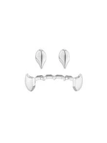 1 Set Of Upper Fang Teeth And Lower 6 Fang Teeth, Funny Cosplay Props, Unisex Holiday Gift