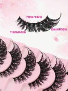 10 Pairs Cat Eye Tail Elongated Eyelashes Natural Look Wispy Faux Mink Lashes Fluffy Soft False Eyelashes Natural Makeup Strip Lashes,Lashes,Eyelashes,Fake Lashes,The End Of The Eye Is Elongated And Can Be Reused. - Cat Eye Lashes - View 4