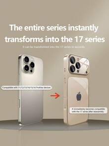 1pc New Luxury Minimalist Apple Design Tempered Glass Phone Case With Large Window And Lens Protection, Compatible With IPhone 17/17Pro/17ProMax/17Air/16/16Pro/16ProMax/16Plus/15/15Plus/15Pro/15ProMax/14/14Plus/14Pro/14ProMax/13/13Pro/13ProMax/12/12Pro/12ProMax/11/11ProMax, Matte Anti-Drop, Full Coverage Metal Paint Premium Protection Cover - Multicolor - View 2