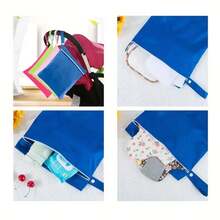 Multipurpose Waterproof Storage Bag, Single Pocket, 11.8"X15.7", Durable & Washable - Perfect For Diapers, Travel Essentials, Etc. - Available In Gray, White, Red, Green, Blue, Black - Multicolor - View 4