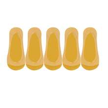 5双装女士夏季冰丝船袜，超薄透气隐形袜，带防滑硅胶垫，适合低帮鞋 - 彩色 - 查看 16