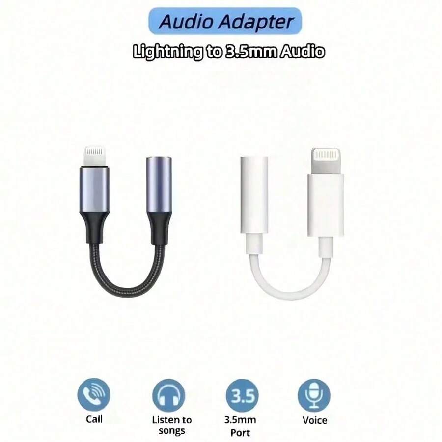 Lightning 转 3.5mm 耳机插孔适配器，兼容 14/13/12/11 Pro Max 系列，AUX 音频转换线 - 彩色 - 查看 1