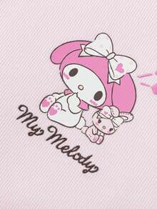 Balabala Sanrio Tween Girl Half-Zip Sweatshirt, Hello Kitty & Friends Print, Easy Wear Design, Lightweight Comfort, Spring School Style - White Red - View 4