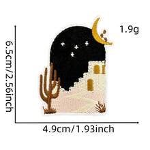 12pcs/Set Brown Mixed Style Embroidered Patches, Iron-On Applique Dress Clothing Repair Decorative Badges - 12 Brown Fabric Patches - View 7