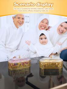 Hộp đựng kẹo và đồ ăn vặt lễ Eid, hộp thiếc đựng kẹo và đồ ăn vặt Eid, hộp kẹo bằng nhựa + kim loại, thích hợp cho tiệc cưới, trang trí nhà cửa. - Nhiều màu - Xem 6