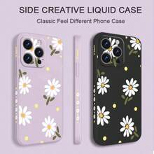 柔软液态硅胶散落雏菊图案手机壳，兼容 17 Air 16 16e 15 Pro Max 14 Plus 13 12 11 8 7 X XS XR；三星Galaxy兼容小米15T 14T 13T 12T 11T Pro Redmi 15C 14C 13C 12C 10C Note 15 14 13 12 11 10 9 8；Poco F7 M7 X7 F6 X6 M6 X5 M5 M5S X4 M4 M3 F3 X3 GT；华为P40 Lite P30 P20 P Smart 2019，防摔软壳 - 紫丁香色 - 查看 7