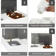 1个自动宠物喂食器和饮水器 - 让您的猫狗轻松进食和补充水分！ - 2.8L糧-1L水 - 查看 8