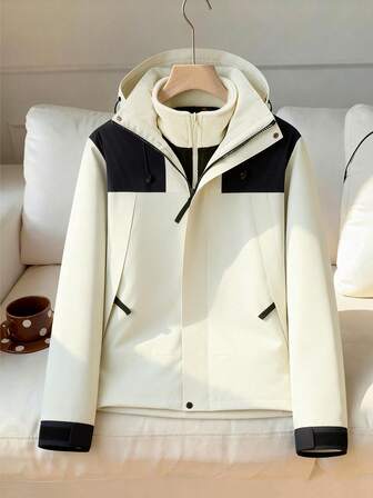 Chaqueta para mujer 3 en 1 cortavientos, con forro térmico desmontable, adecuada para exteriores, deportes y uso diario, otoño/invierno