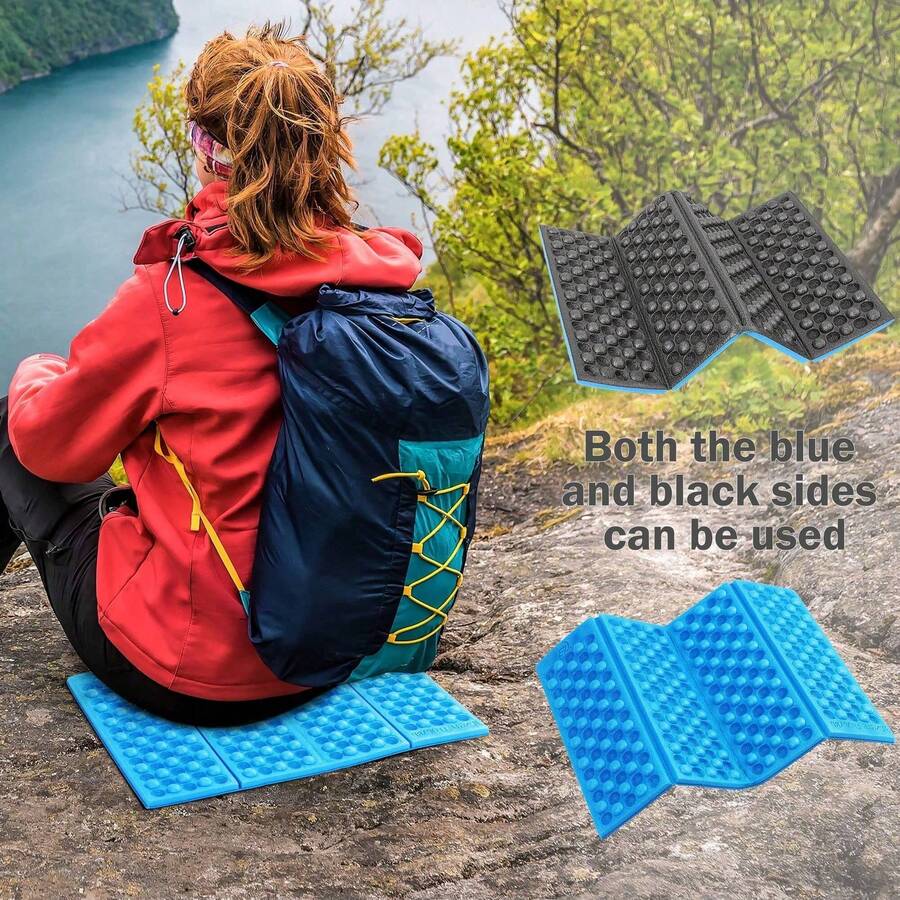 4-Fold Outdoor Camping Seat Cushion - Lightweight Portable Foam Pad, Waterproof And Moisture-Proof, Honeycomb Design For Cushioning, Non-Slip Bottom, Ideal For Hiking, Picnics, Beach, Travel, Garden, Car Seats, Office Chairs, Etc. - Multicolor - View 1
