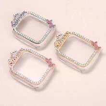 1pc Crown Rhinestone Protective Case, Anti-Drop Fashionable Casual Protective Cover, Compatible With Apple Watch 40/41/44/45mm, Compatible With Apple Watch Ultra/SE/11/10/9/8/7/6/5/4/3/2/1 Series, Smart Watch Accessory - Gold - View 3