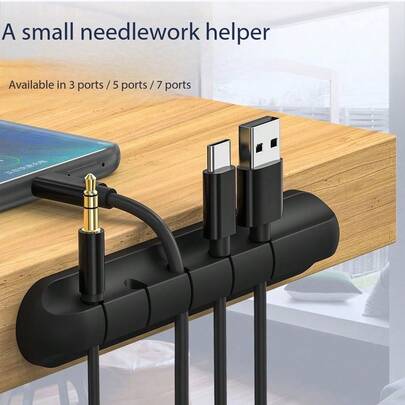 3/5/7 Organizador de escritorio con clips para cables, soporte para cables de datos, clips para cables de auriculares y cargadores, sin necesidad de electricidad para el hogar, la oficina y la cocina