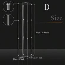 1个方形亚克力花架，透明圆柱形花瓶架 - 几何造型中心装饰，适用于婚礼、桌面花架、家居聚会、婚礼派对装饰、婚礼舞台装饰（适用于绢花艺术）、家居装饰花架 - 透明 - 查看 11