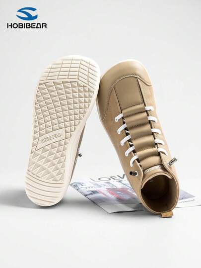 HOBIBEAR 1 Pair Teenagers' High-Top Canvas Sneakers, Wide Toe Box, Comfortable, Non-Slip Rubber Sole, Suitable For Indoor/Outdoor, Campus Activities, Spring/Autumn