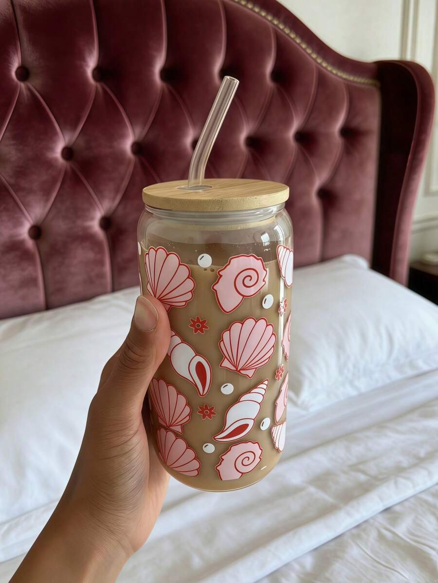 Ly thủy tinh màu hồng hình vỏ sò, ly trà xanh matcha, ly cà phê có ống hút, ly cà phê đá có ống hút, ly hình chai có nắp đậy, ly trà xanh matcha có ống hút, ly trà sữa có ống hút, ly cola hình lon có ống hút. - Nhiều màu - Xem 1