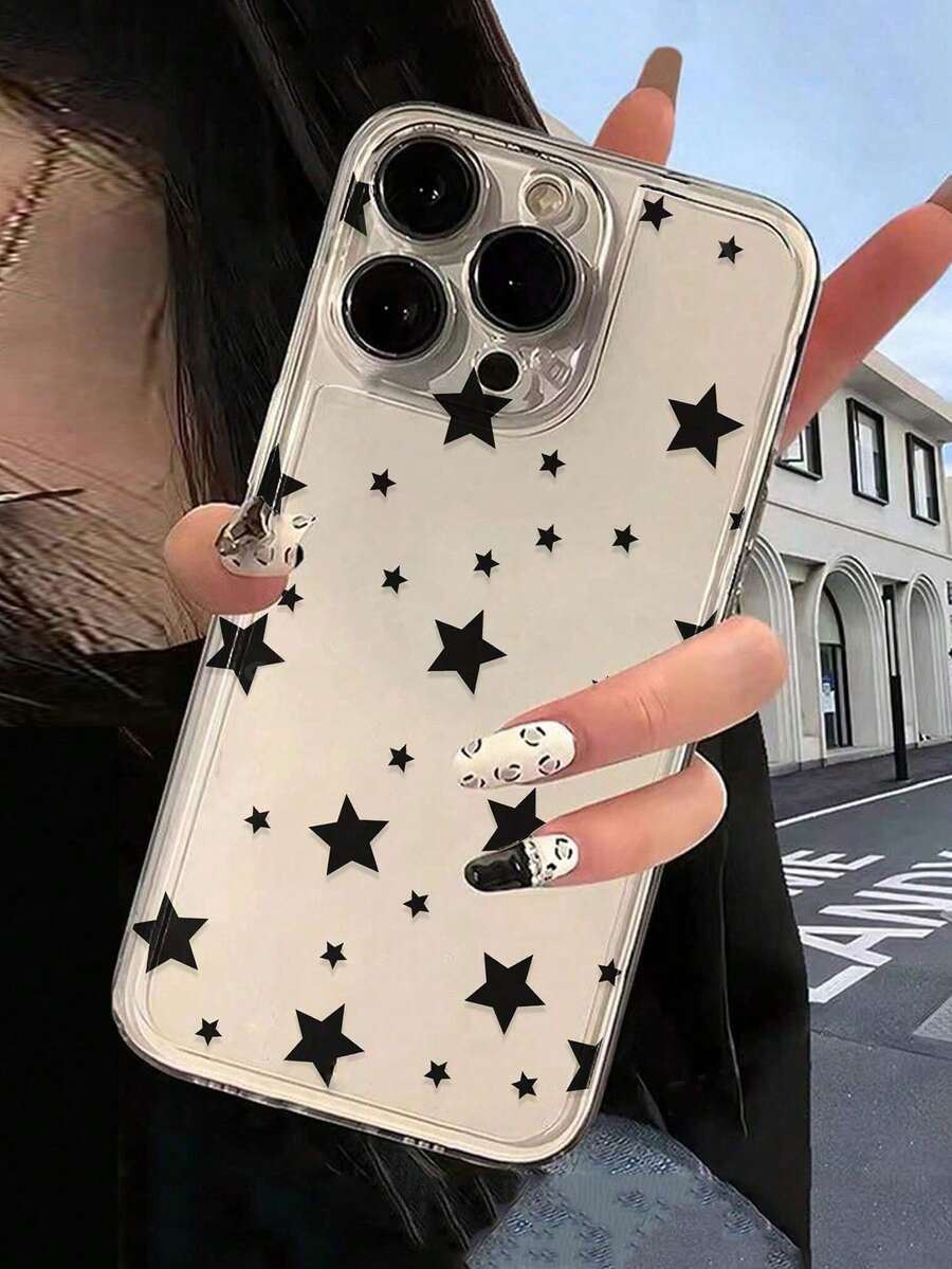 星空图案单件装防震手机壳，兼容 16 Pro Max、16、16 Pro、15 Pro Max、14 Pro Max、13、11、12、XR，卡通设计保护套 - 彩色 - 查看 1