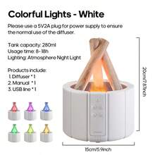 kinscoter 1个USB 250毫升创意火焰香薰机篝火加湿器超声波火焰精油香薰机，适用于办公室和家庭，可作礼物