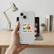 3英寸“别让他们改变你”趣味贴纸。励志文字乙烯基贴纸。适用于员工、经理和同事 | 完美的隔间装饰、工作搞笑礼物或激励提醒 | 防水耐用乙烯基材质，可用于笔记本电脑、水瓶、手机、行李箱、车窗等。您也可以将其粘贴在任何您想要的地方！ - 彩色 - 查看 6