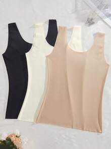 3件套女士无缝冰丝无钢圈吊带背心，无衬垫 - 彩色 - 查看 4