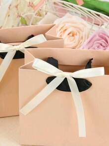 5pcs/10pcs Ribbon Bow Handmade Craft Supplies, Gift Wrapping, Party Decor Bows, Birthday Flower Packaging Satin Ribbon Bows - Matcha Color - View 4