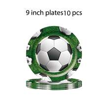 80件套足球主题餐具套装，7/9英寸派对餐盘、餐巾纸、纸杯，生日派对礼物、装饰品，纸杯，餐巾纸，适合生日主题派对用品，甜点盘，饮料杯 - 綠色 - 查看 8