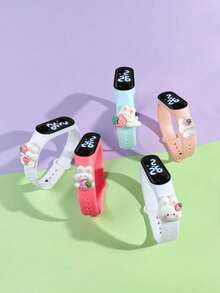 5pcs/Set Limited Edition Kids Watch Combo - M3 Touch Screen LED, 5 Cute Rabbit Designs, Sports, Travel, Study, Fashionable, Lightweight Kids Electronic Watch Combo Set - Multicolor - View 7