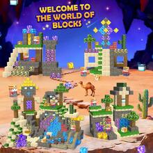 300pcs Magnetic Building Blocks, Magnetic Stacking Cube Toys, Children Desert Railway World Building Set, STEM Educational Toys, Sensory Montessori Autism Magnetic Toys, Suitable For 3-8 Years Old Boys And Girls Holiday Birthday Gift - Multicolor - View 5