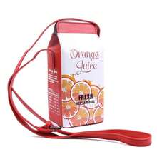 1Pc Women's Orange Juice Bag - Fashion Square Crossbody Purse With Adjustable Strap For Daily Use - Orange Juice - View 2
