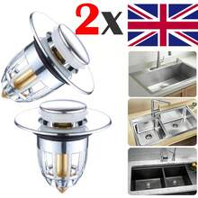 2 X Universal Bathroom Sink Stopper Pop Up Drain Filter Plug Wash Basin Core - 銀色 - 查看 11