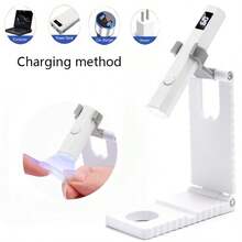 1PC Handheld UV Nail, Mini Nail Lamp, Portable LED Nail Lamp, Cordless Charging USB Nail Dryer For Fast Curing, Pink Charging Nail Straight Light, Small Portable Battery Storage Mini Waist Nail Plate Baking Lamp, Handheld Phototherapy Lamp - Multicolor - View 2