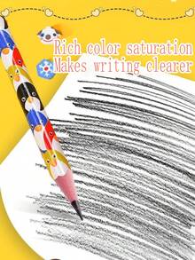 20/40pcs Creative Cartoon Animal Erasers And Pencils,Comes With A Cartoon Animal-Shaped Eraser,Everyday Stationery Items,Back-To-School Gifts,Office Supplies,School Supplie. - Multicolor - View 4