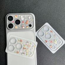 IMD Glitter Edge Rhinestone Lens Film, Cute Snowman & Puppy Cartoon Pattern, Suitable For IPhone 17 Pro Max Lens Protection - Multicolor - View 2