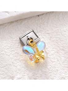 1/5/10pcs Elegant Silver-Tone Zirconia Crystal, Flower, Heart, Animal, Butterfly, Fish Tail Shaped Pendant Modules - Ideal For DIY Bracelets, Gift Giving - Multicolor - View 27