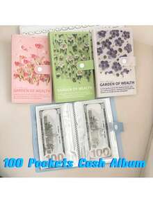 1本风水花园钱币收藏册（PVC封面+PP内页），双面50页，可收纳100枚古币 - 多色 - 查看 8