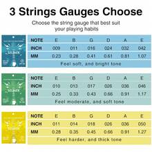 10 Sets, 6 Strings Per Set, 0.23-1.27mm Thickness, Nickel Plated Steel Electric Guitar Strings, EG Practice Series, 6-String Guitar Instrument - 10 Sets - MG-09 - View 9