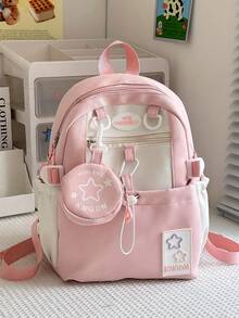 Mochila pequena japonesa fofa com cores vibrantes, versão coreana da Dopamine Star, ideal para meninas do ensino fundamental e médio, perfeita para viagens, estudos e passeios escolares. - Multicolorido - Ver 13