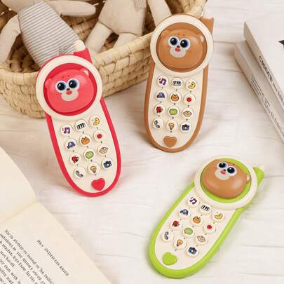 可爱造型小熊音乐手机玩具 | 具备音乐、灯光和故事模式 - 送给宝宝的理想礼物