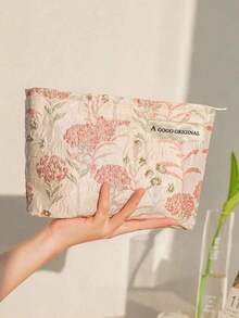 2025 New High-End Large Capacity Makeup Bag - Portable Toiletry Bag With Elegant Style Skincare Storage - Hồng - Xem 3