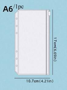 一套12个A6、A5或A7尺寸的袋子，或者两套A6透明六孔拉链袋 - 無色 - 查看 17