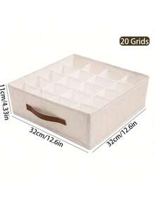 6/7/20 Compartment Foldable Drawer Divider Storage Box, Wardrobe Shelf Basket, Space Saving Closet Organizer, Bedroom Accessory, Decorative Storage Container, Holiday/Room/Home/Bedroom Decor, Storage Box, Home Storage - Beige - View 12