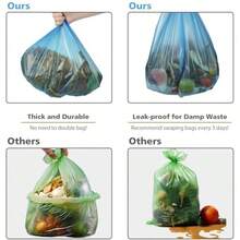 Small Trash Bags 4-6 Gallon Compostable Garbage Bags 4 Gallon Trash Bags Unscented Leak Proof  Bags Wastebasket Liners Bathroom Trash Bags Compost Bags 100 Counts Blue - 藍色 - 查看 4