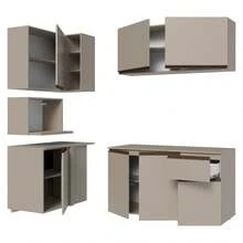 Cocina Integral Completa Modular Madesa Nice 265cm Crema 10 - Beis - Ver 10