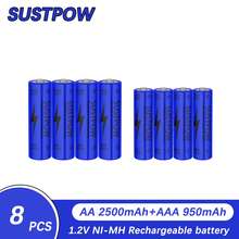 SUSTPOW AA/AAA NI-MH NiMH Rechargeable Battery For Toys/Remote Control/Camera/Shaver Cycle Durability Multi-Section Combination Pack Essential For Home Office - AAA - View 12